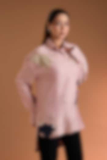 Peach Chanderi Printed Tunic by Sahil Kochhar at Pernia's Pop Up Shop