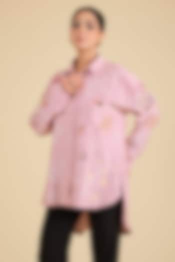 Peach Chanderi Tunic by Sahil Kochhar at Pernia's Pop Up Shop