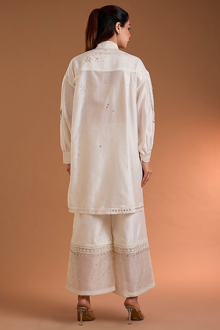 Ivory Chanderi Co-Ord Set by Sahil Kochhar at Pernia's Pop Up Shop