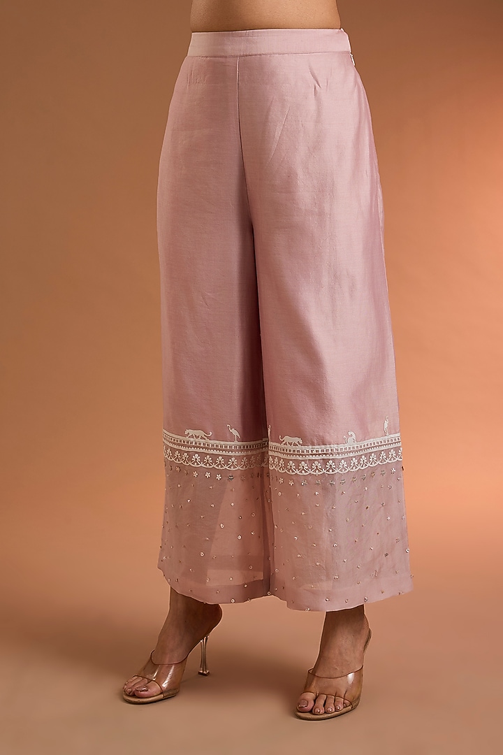 Peach Chanderi Co-Ord Set by Sahil Kochhar at Pernia's Pop Up Shop