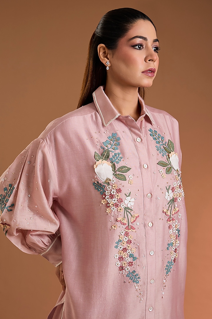 Peach Chanderi Co-Ord Set by Sahil Kochhar at Pernia's Pop Up Shop