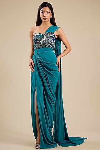 open lace back dress Indian Designer Sarees in USA