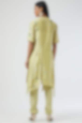 Lime Yellow Embroidered Kurta by Sahil Kochhar at Pernia's Pop Up Shop