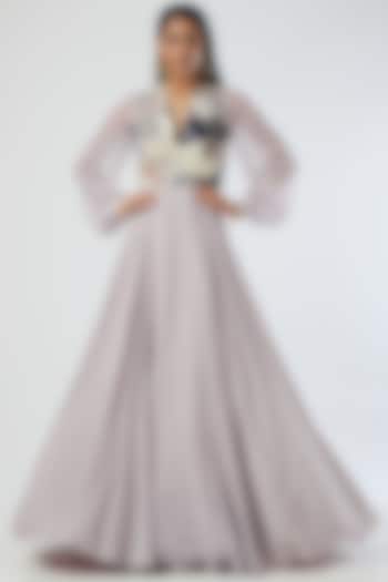 Lavender Embroidered Gown by Sahil Kochar