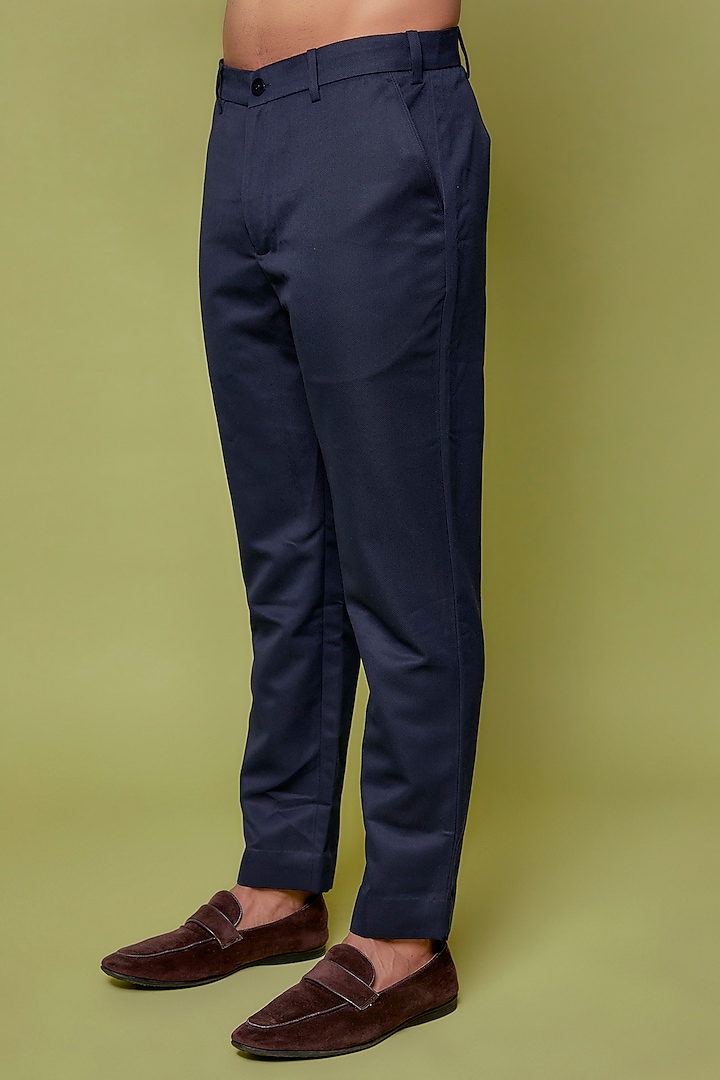 Navy Blue Matka Silk Embroidered Groom Bandhgala Set by Sahil Kochhar Men at Pernia's Pop Up Shop
