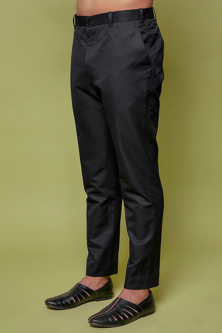 Black Matka Silk Embroidered Bandhgala Set by Sahil Kochhar Men at Pernia's Pop Up Shop
