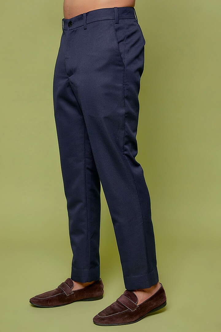 Blue Cotton Satin Embroidered Tuxedo Set by Sahil Kochhar Men at Pernia's Pop Up Shop