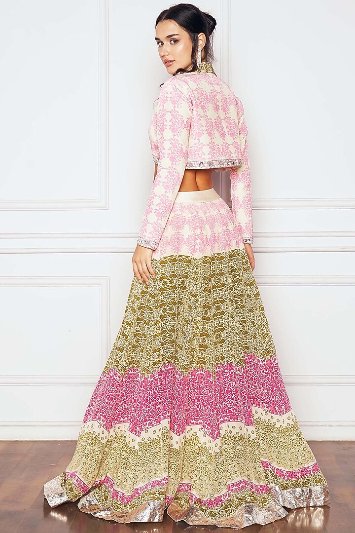 Multi-Colored Crepe Printed Skirt Set by Sakshi Girri at Pernia's Pop Up Shop