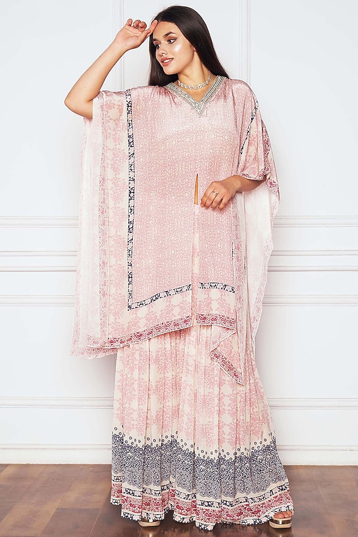 Pink Crepe Printed Party Wear Sharara Set by Sakshi Girri at Pernia's Pop Up Shop