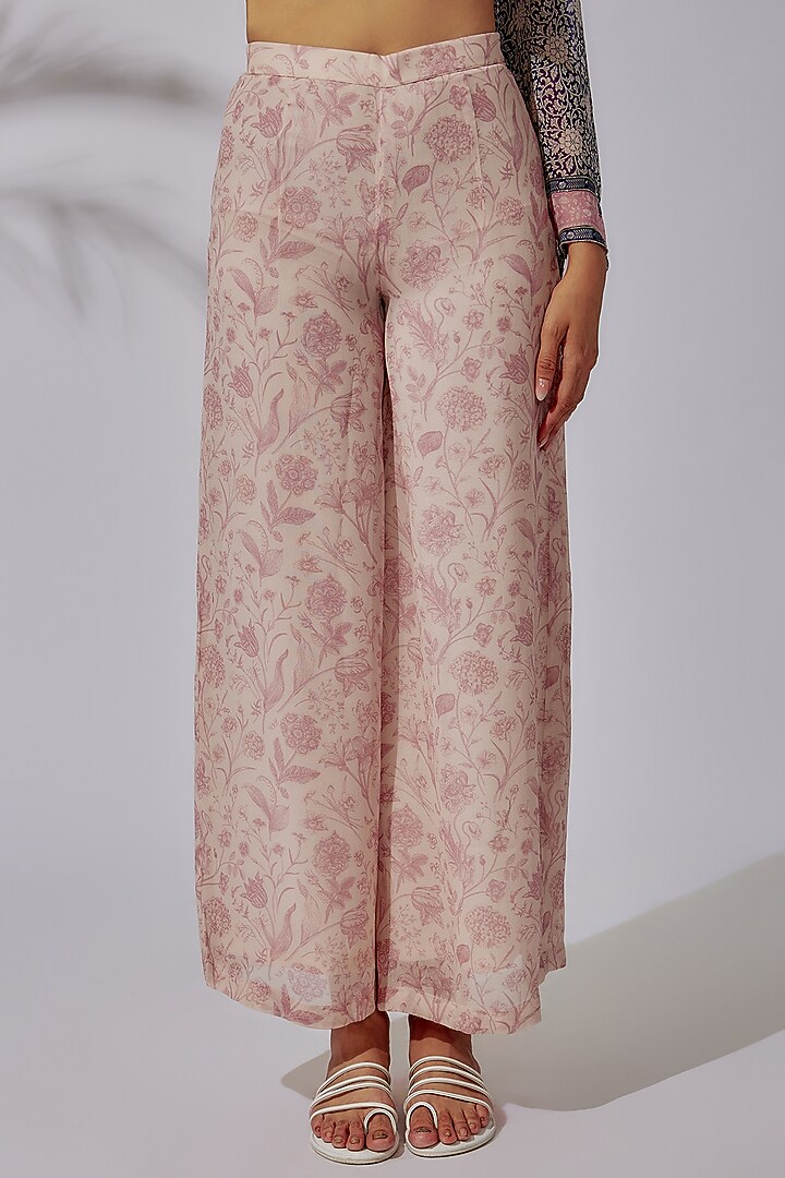 Navy Blue Georgette Floral Printed Tunic Set by Sakshi Girri at Pernia's Pop Up Shop