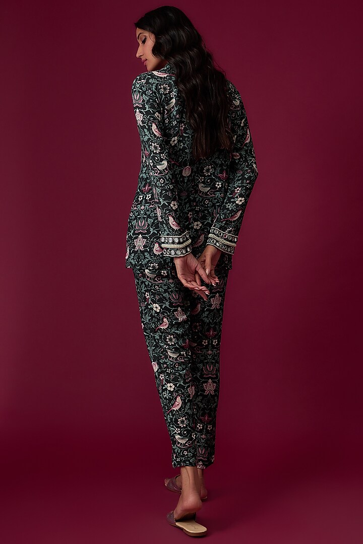 Multi-Colored Cotton Wrinkle Printed & Embellished Co-Ord Set by Sakshi Girri at Pernia's Pop Up Shop