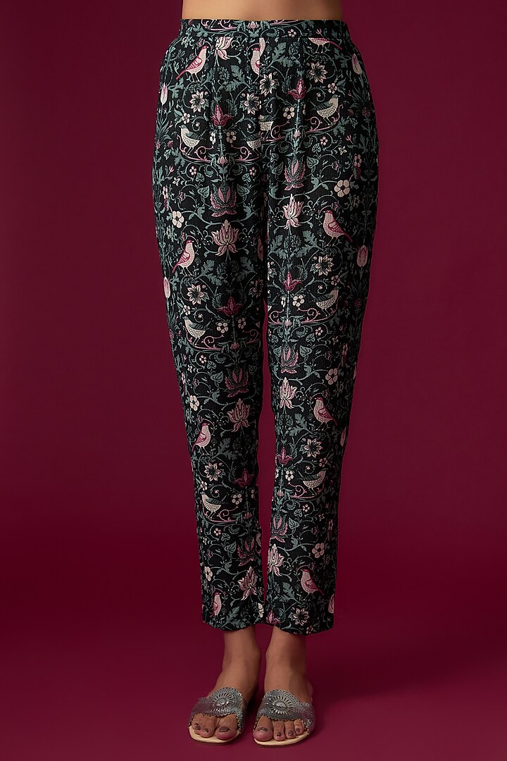 Multi-Colored Cotton Wrinkle Printed & Embellished Co-Ord Set by Sakshi Girri at Pernia's Pop Up Shop