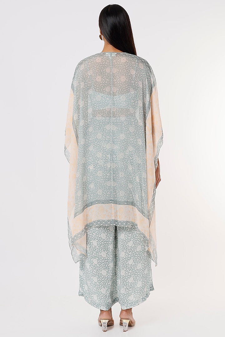 Green Digital Printed Kaftan Set by Sakshi Girri at Pernia's Pop Up Shop