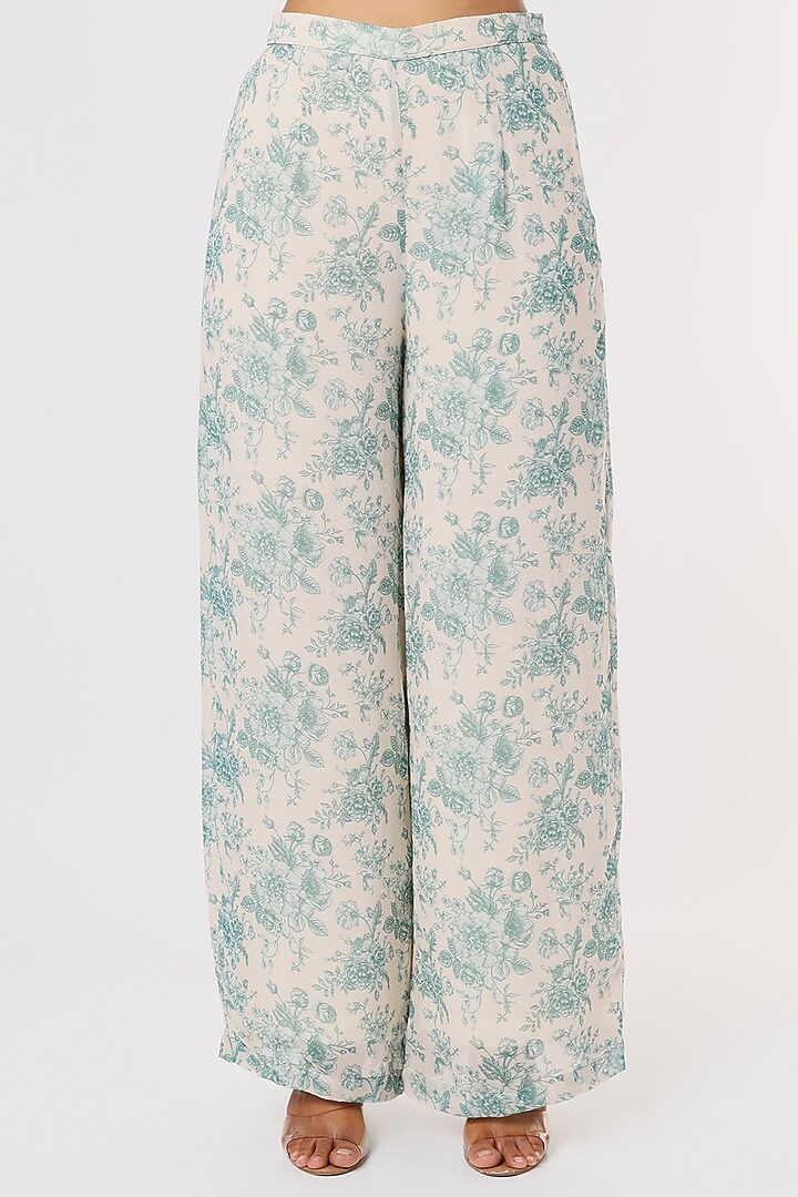 Blush Pink Digital Printed Pant Set by Sakshi Girri at Pernia's Pop Up Shop
