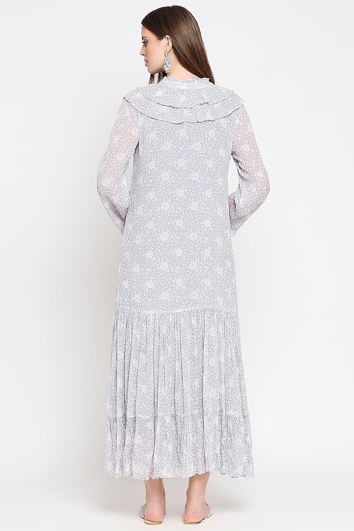 Lavender Floral Printed Maxi Summer Dress by Sakshi Girri at Pernia's Pop Up Shop