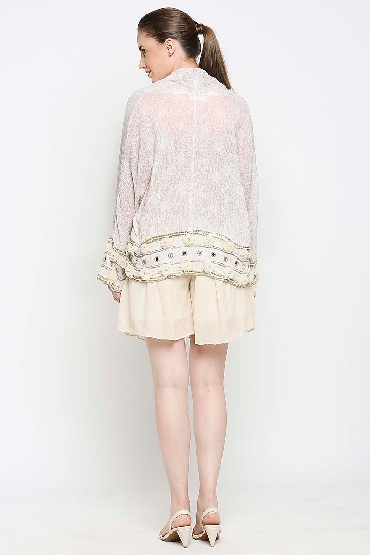 Beige Floral Printed Co-Ord Set by Sakshi Girri at Pernia's Pop Up Shop
