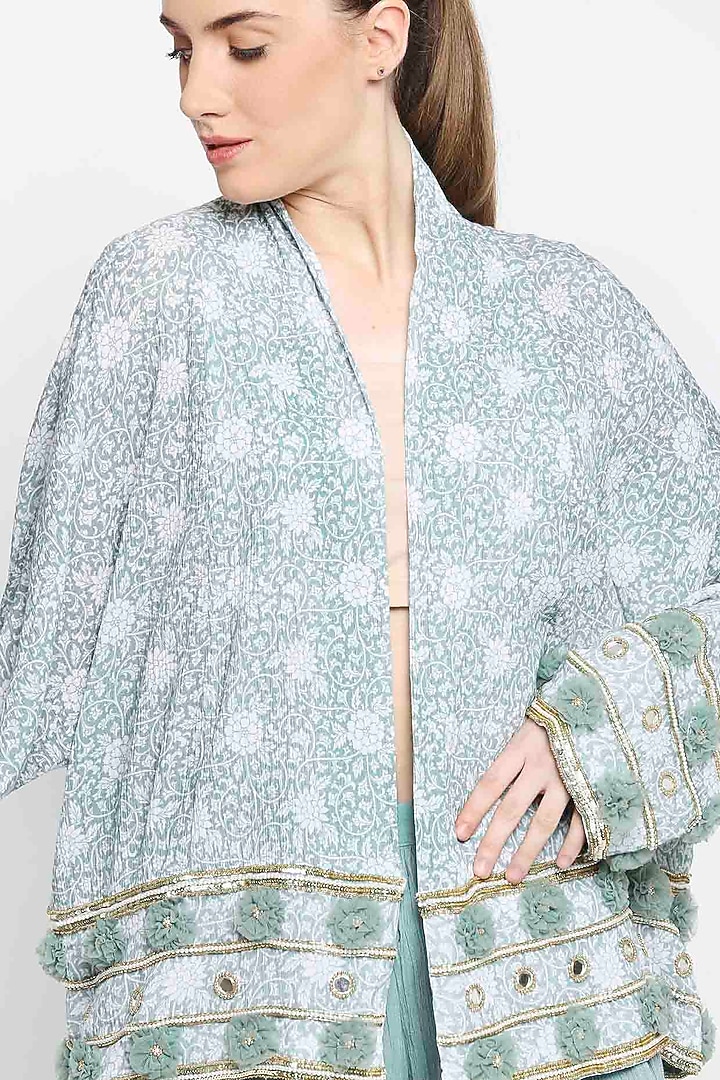 Pine Green Embroidered Co-Ord Set by Sakshi Girri at Pernia's Pop Up Shop