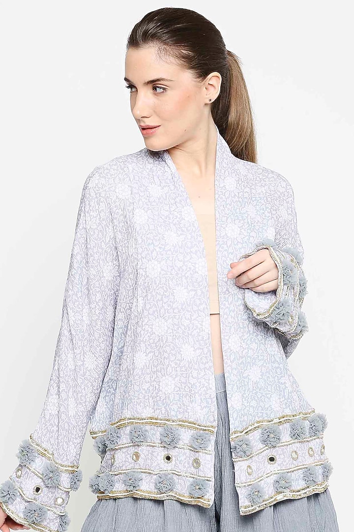 Lavender Embroidered Co-Ord Set by Sakshi Girri at Pernia's Pop Up Shop