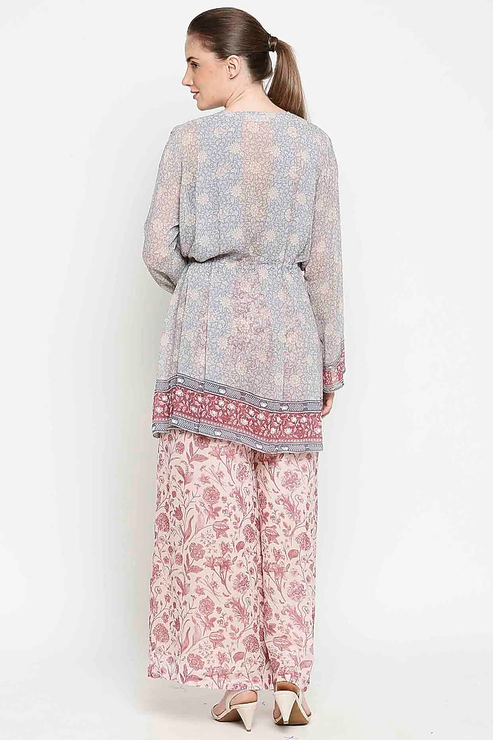 Lavender Embroidered Tunic Set by Sakshi Girri at Pernia's Pop Up Shop