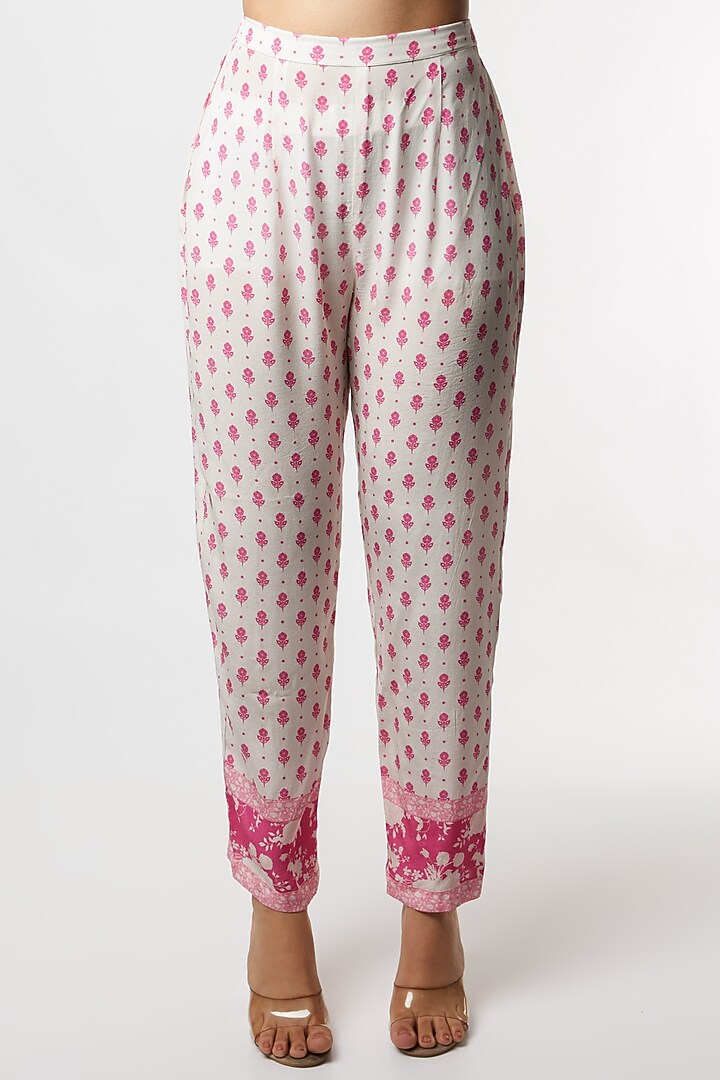 Hot Pink Printed Party Wear Sharara Set by Sakshi Girri at Pernia's Pop Up Shop