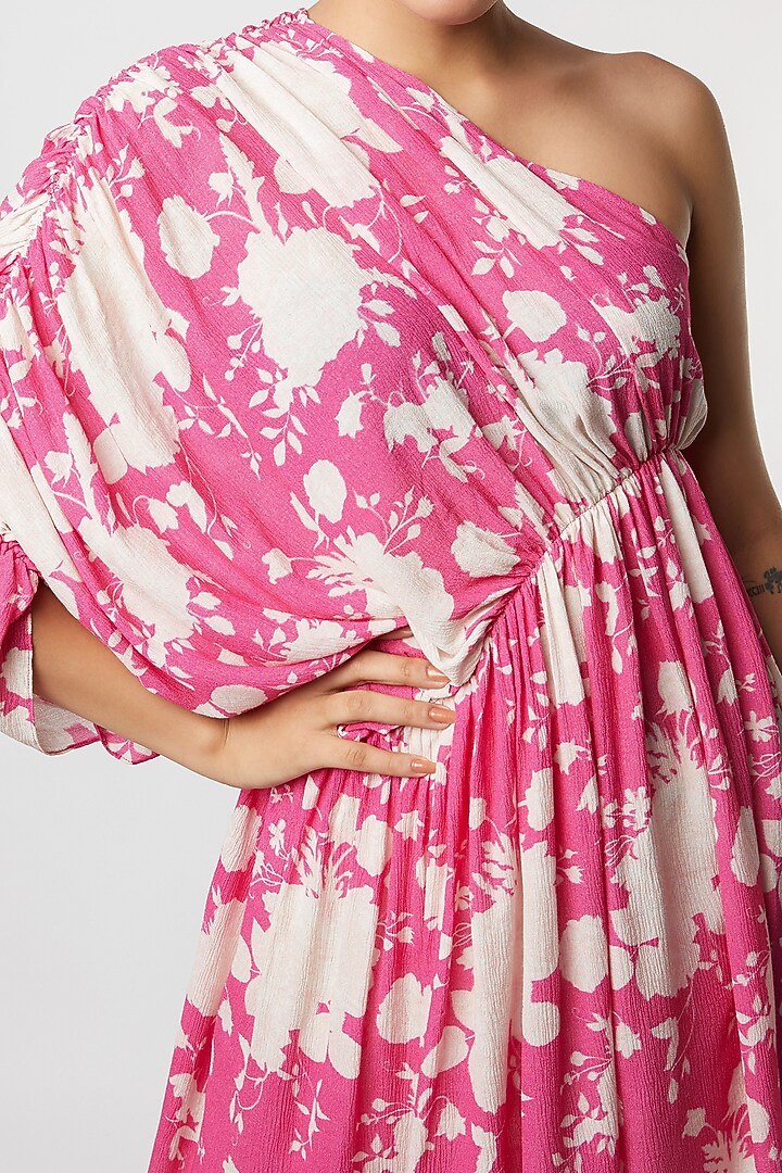 Hot Pink Printed Party Wear Sharara Set by Sakshi Girri at Pernia's Pop Up Shop