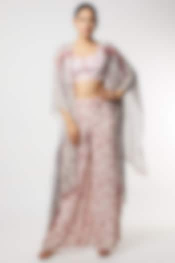 Rust Pink & Lavender Printed Kaftan Set by Sakshi Girri at Pernia's Pop Up Shop