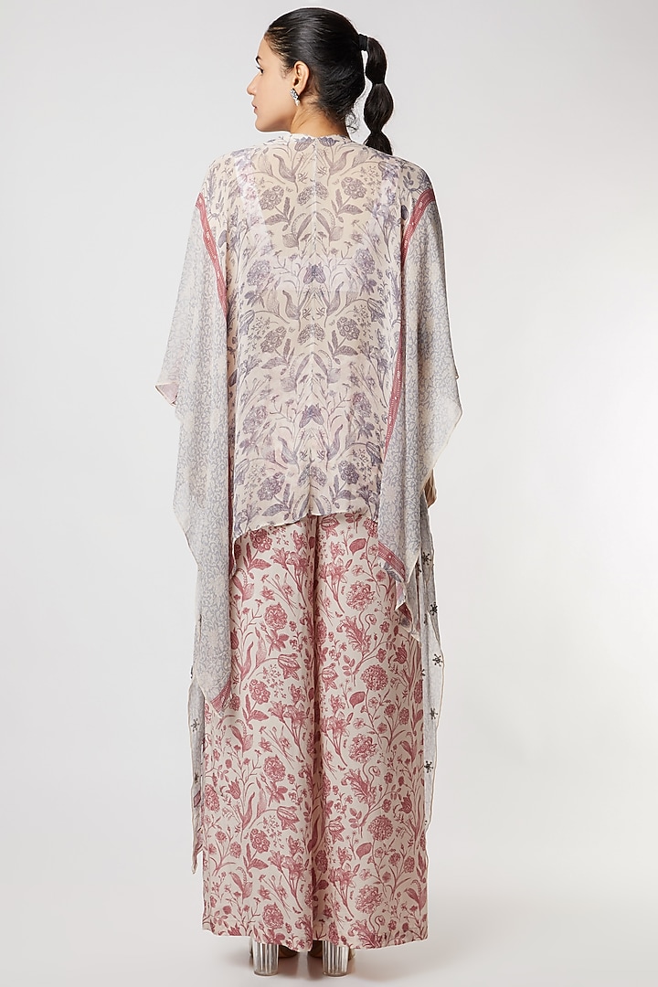 Rust Pink & Lavender Printed Kaftan Set by Sakshi Girri at Pernia's Pop Up Shop
