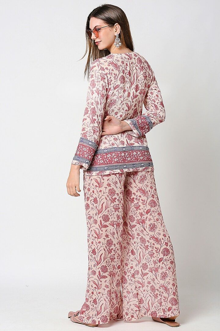 Rust Pink Printed Tunic Set by Sakshi Girri at Pernia's Pop Up Shop
