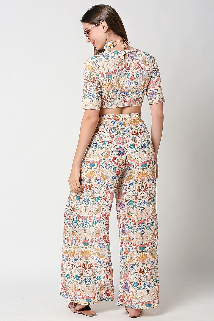 Multi Colored Printed Palazzo Pant Set by Sakshi Girri at Pernia's Pop Up Shop