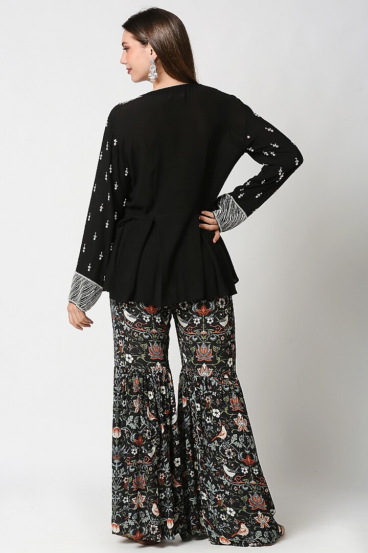 Multi Colored Printed Gharara Pant Set by Sakshi Girri at Pernia's Pop Up Shop