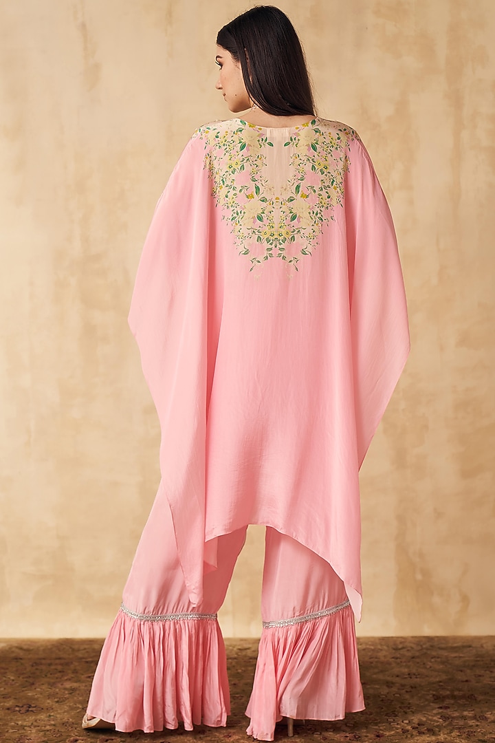 Rose Pink Embellished Kaftan Set by Sakshi Girri at Pernia's Pop Up Shop