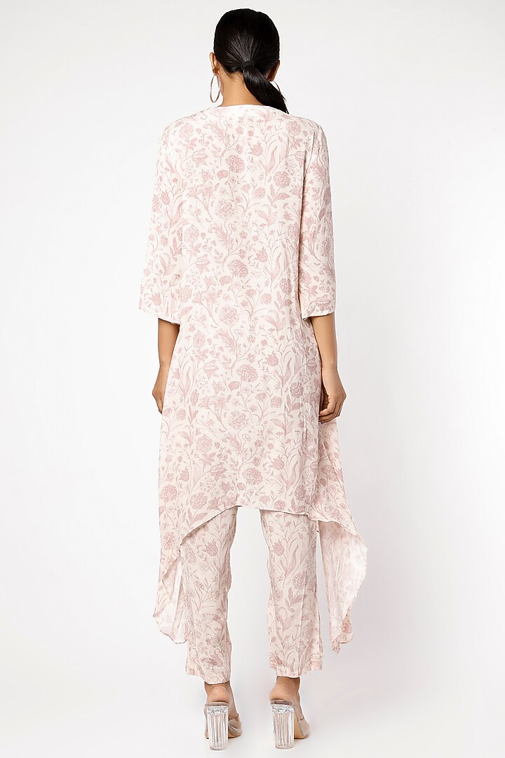 Blush Pink Printed Kurta Set by Sakshi Girri at Pernia's Pop Up Shop