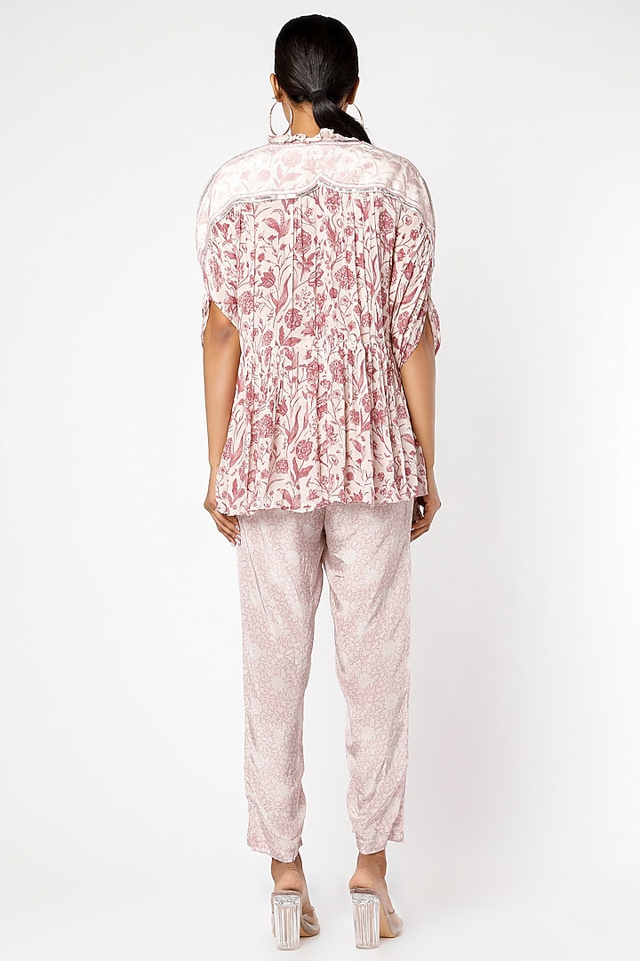 Blush Pink Printed Kaftan Set by Sakshi Girri at Pernia's Pop Up Shop