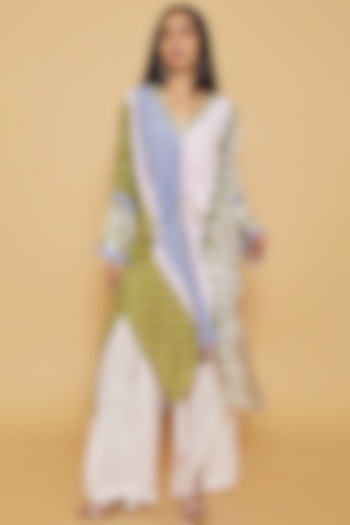 Multi-Colored Crepe Kaftan Set by Sakshi Girri at Pernia's Pop Up Shop