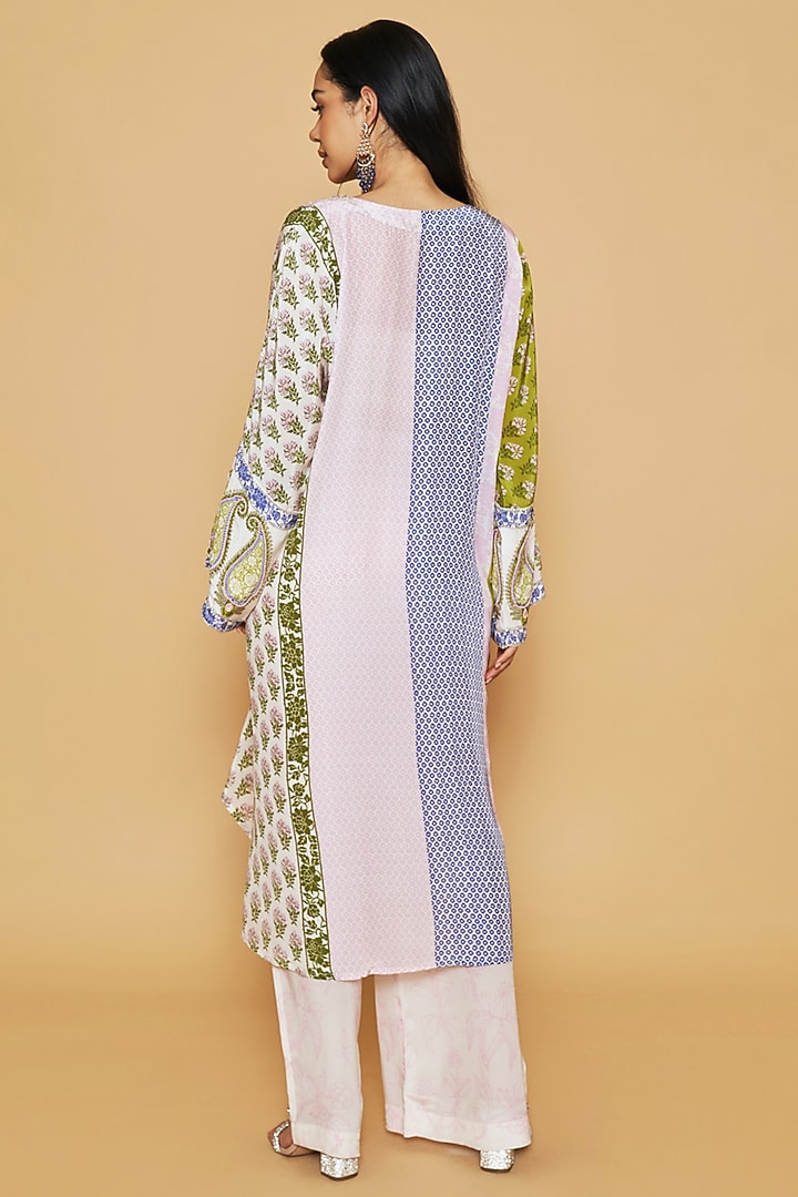 Multi-Colored Crepe Kaftan Set by Sakshi Girri at Pernia's Pop Up Shop