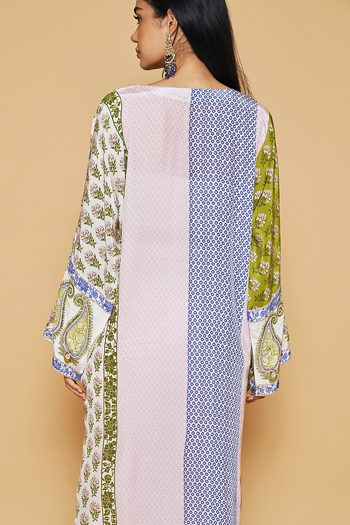 Multi-Colored Crepe Kaftan Set by Sakshi Girri at Pernia's Pop Up Shop