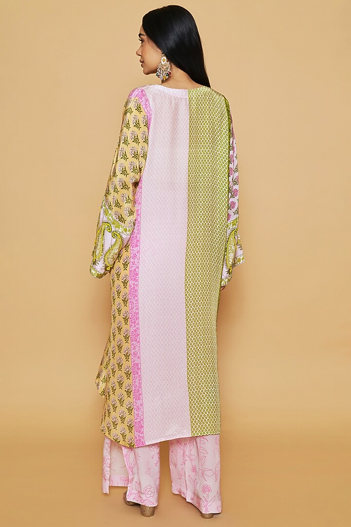 Multi-Colored Crepe Kaftan Set by Sakshi Girri at Pernia's Pop Up Shop