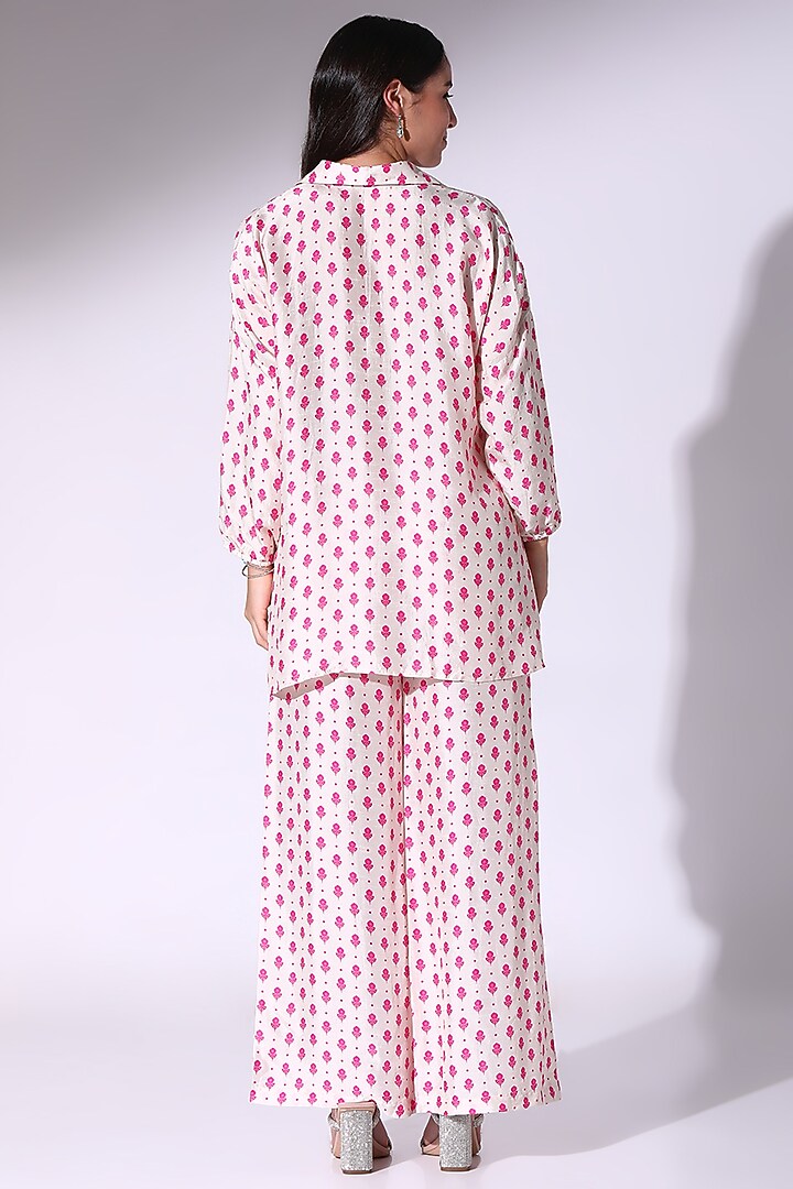 Pink Dupion Silk Embellished Co-Ord Set by Sakshi Girri at Pernia's Pop Up Shop