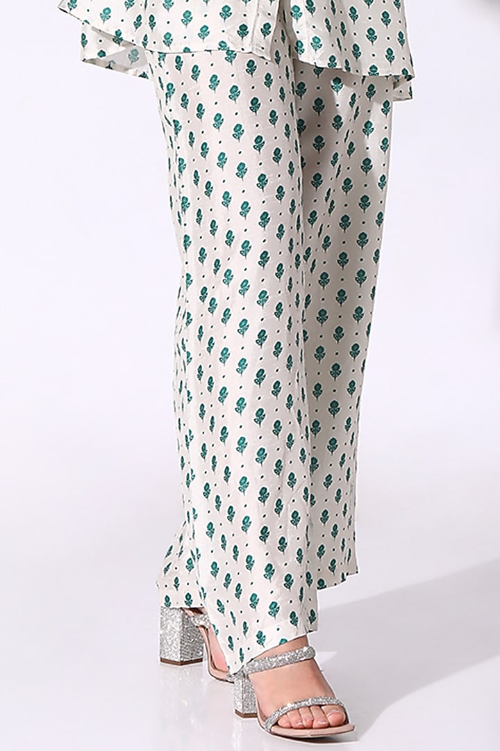 Pine Green Dupion Silk Embellished Co-Ord Set by Sakshi Girri at Pernia's Pop Up Shop