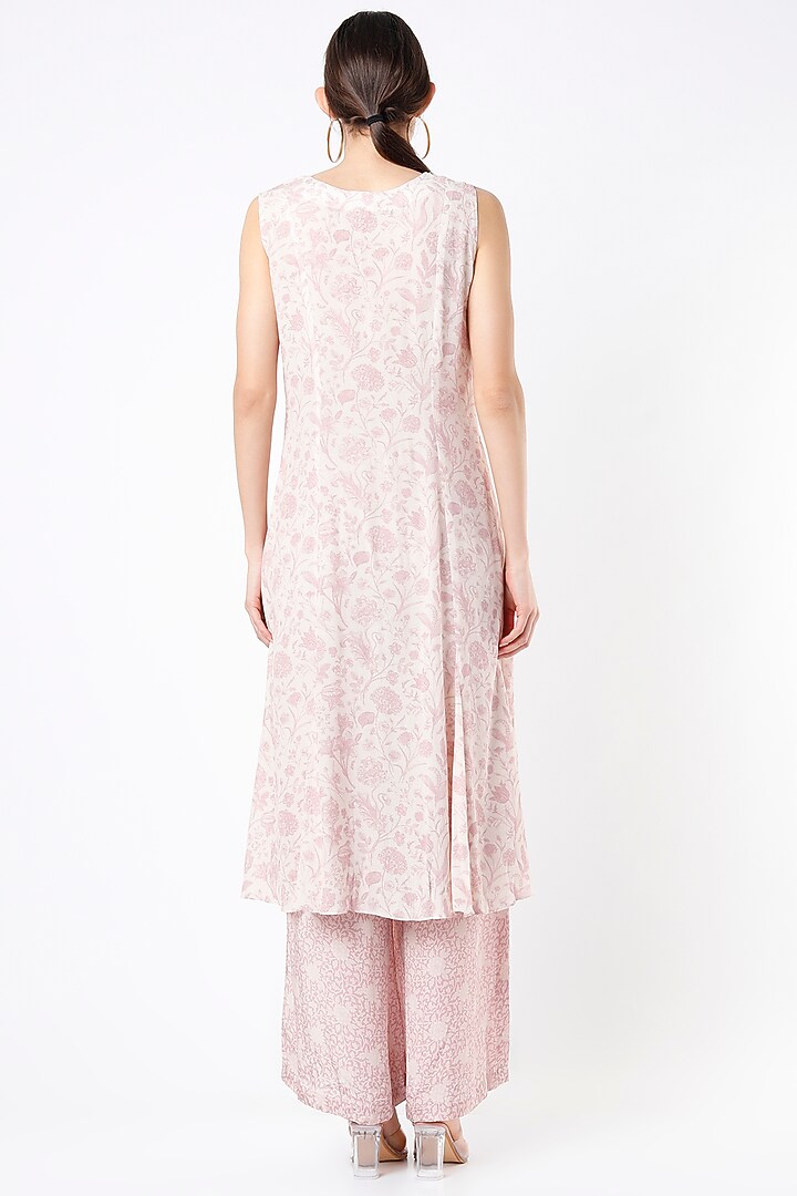 Blush Pink Printed Tunic Set by Sakshi Girri at Pernia's Pop Up Shop