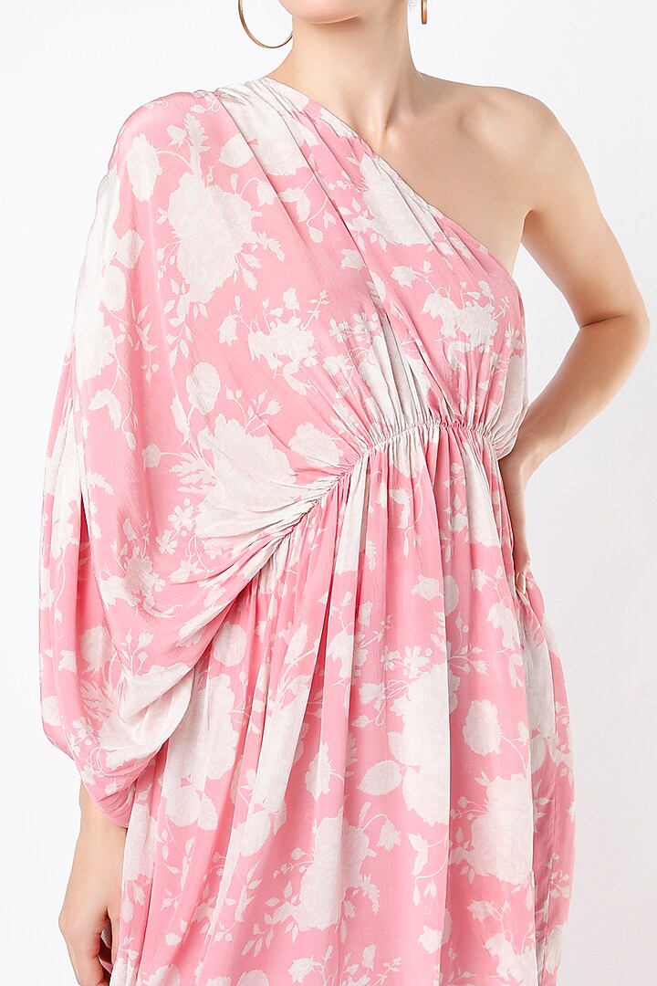Bright Pink Crepe Printed Party Wear Sharara Set by Sakshi Girri at Pernia's Pop Up Shop