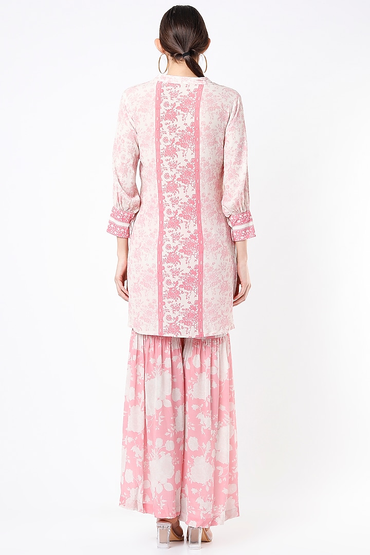 Bright Pink Floral Printed Tunic by Sakshi Girri at Pernia's Pop Up Shop