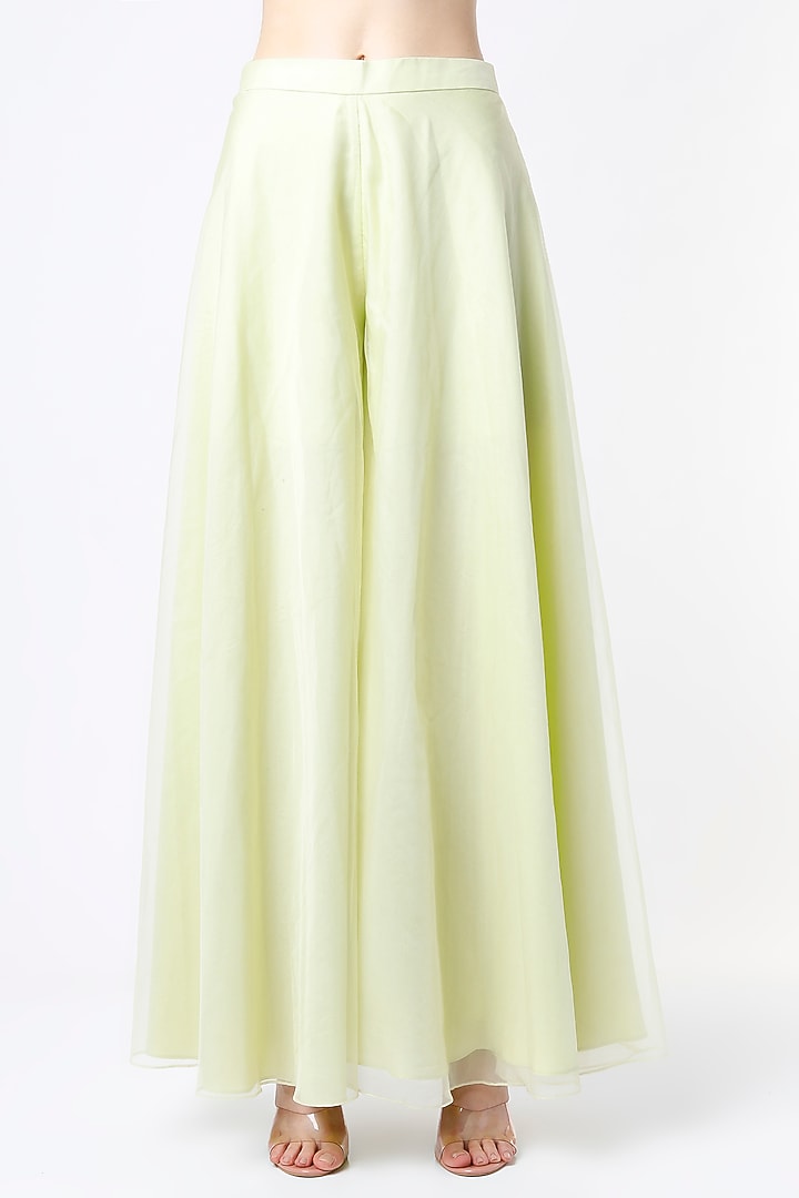 Lime Organza Party Wear Sharara Set by Saloni Jain at Pernia's Pop Up Shop