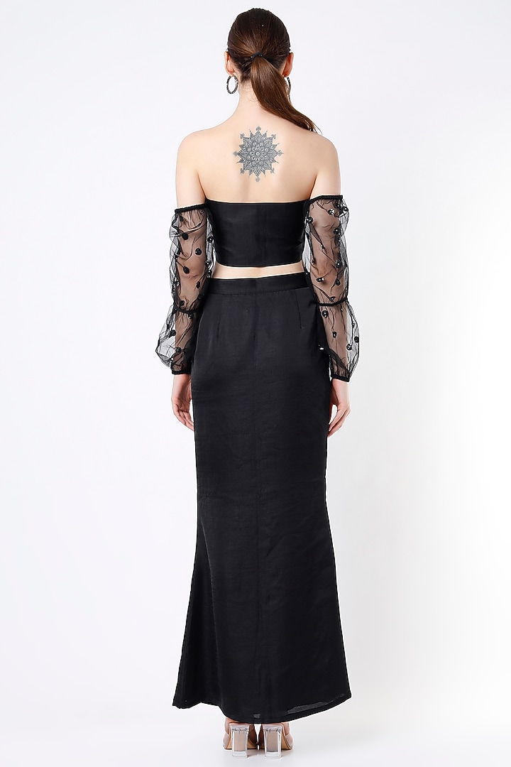 Black Fish Skirt Set by Saloni Jain at Pernia's Pop Up Shop