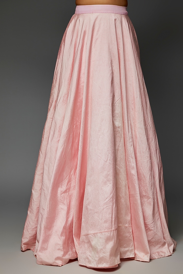 Baby Pink Russian Silk Jacket Wedding Lehenga Set by Saloni Jain at Pernia's Pop Up Shop
