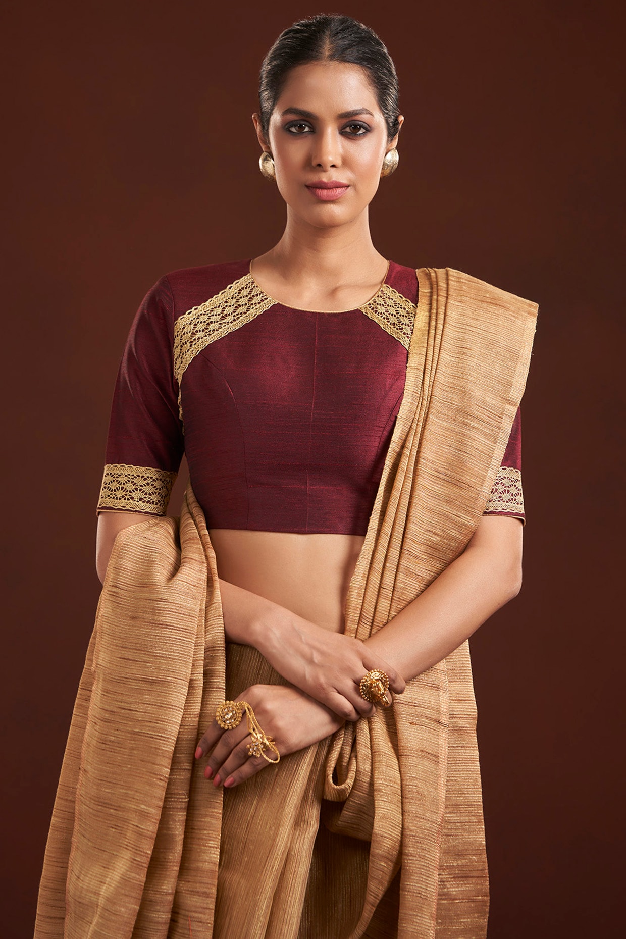 Maroon Color Silk Saree Blouse 165BL21