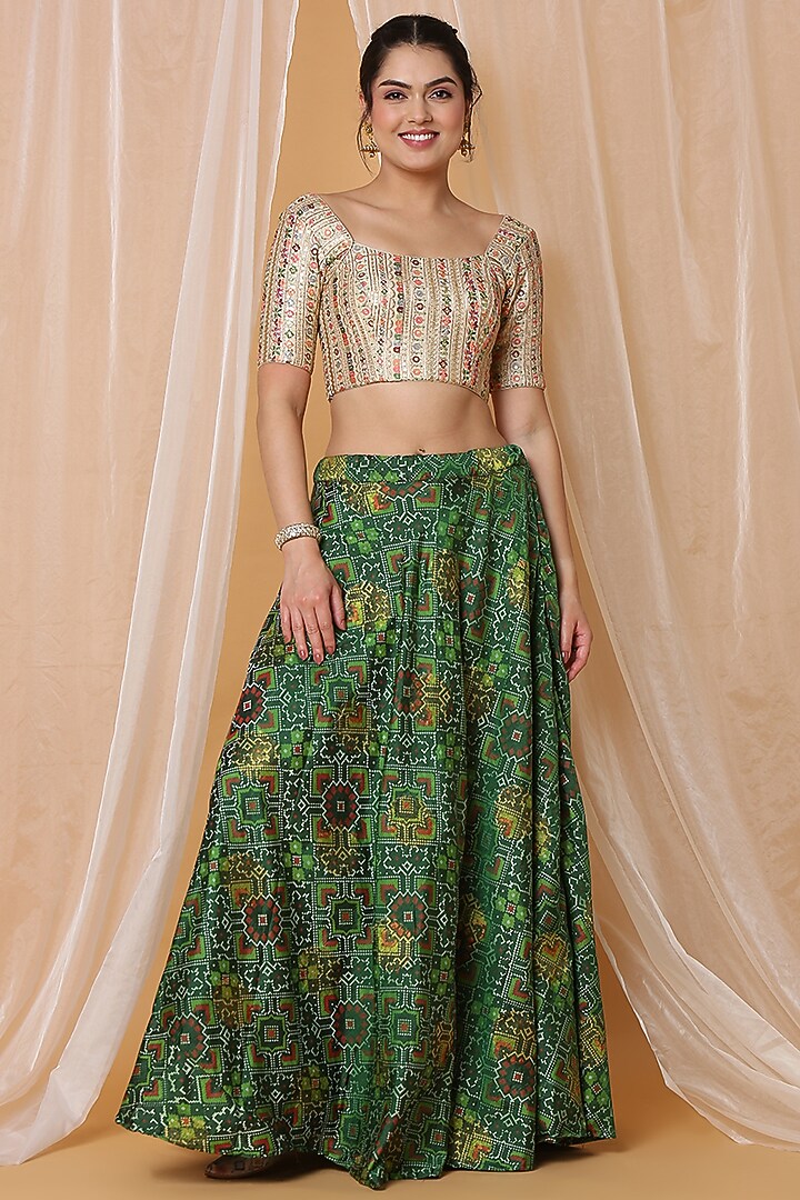 Gold Silk Thread Embroidered Blouse by Salwar Studio at Pernia's Pop Up Shop