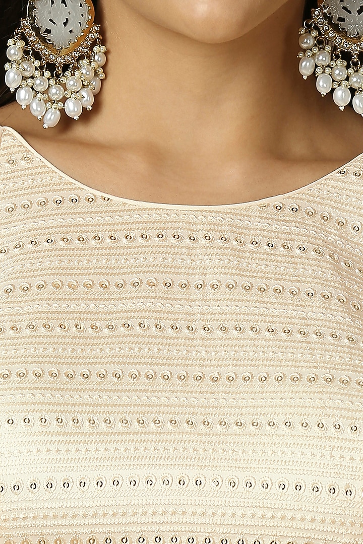 Golden Silk Sequins Embroidered Blouse by Salwar Studio at Pernia's Pop Up Shop