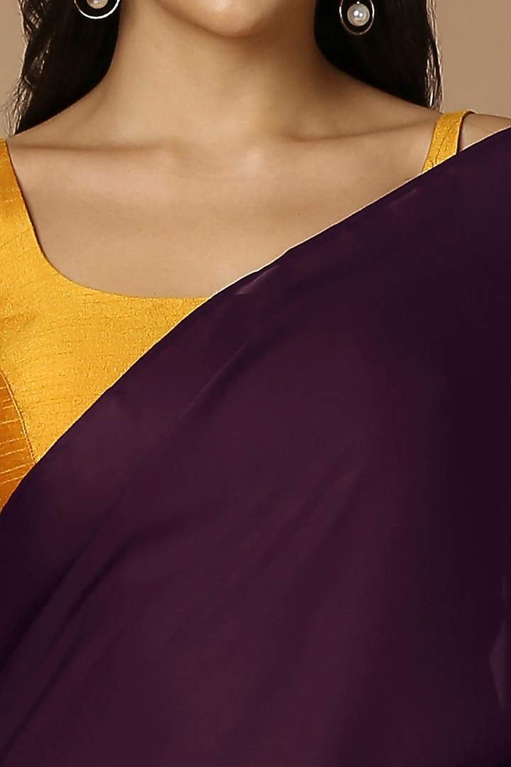 Purple Satin Pre-Draped Festive Saree by Salwar Studio at Pernia's Pop Up Shop