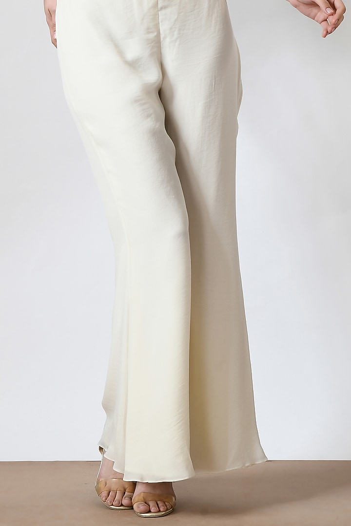 Ivory Organza Embroidered Cape Set by Salt and Spring at Pernia's Pop Up Shop